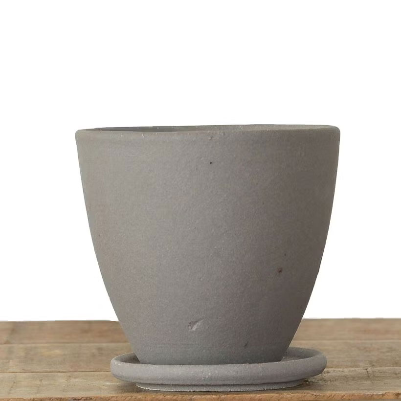 国産グレー陶器鉢の説明