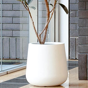 大型の植木鉢（鉢カバー）デザイン陶器、FRPで植物がおしゃれに