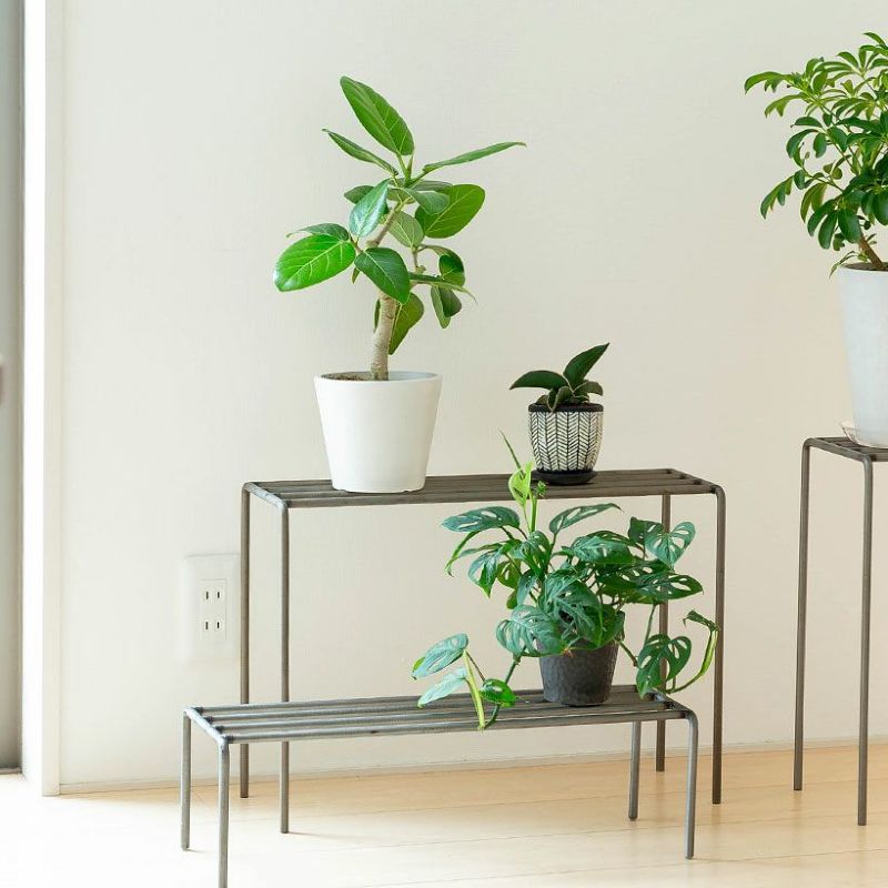 ベンチ型の花台｜おしゃれなアイアン製！小さい植物並べて置ける
