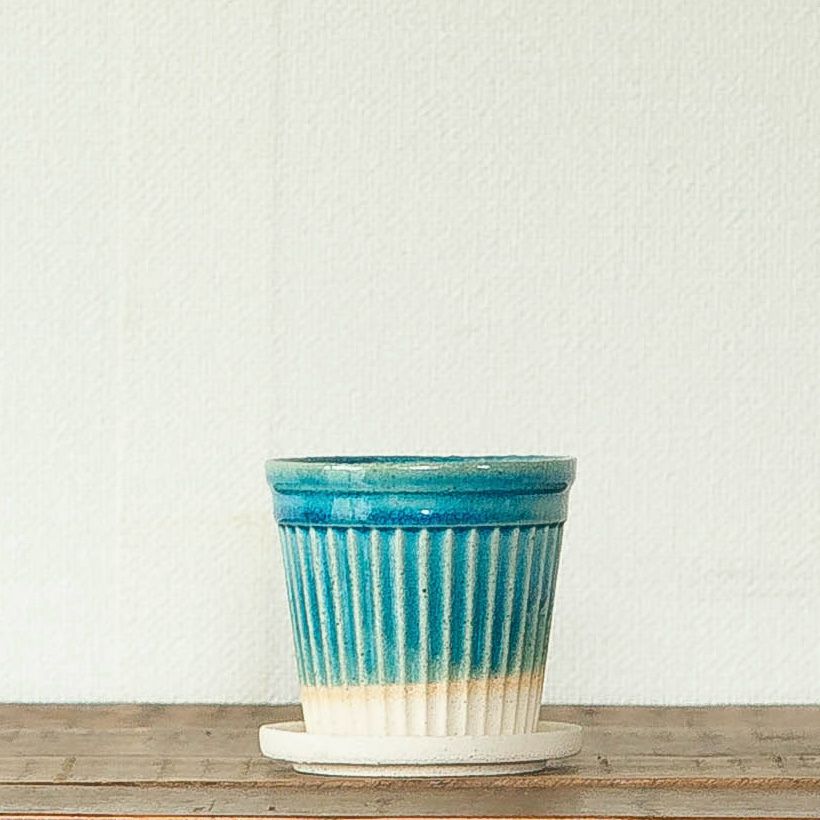 ターコイズの釉薬がトロピカル！ミニ陶器鉢
